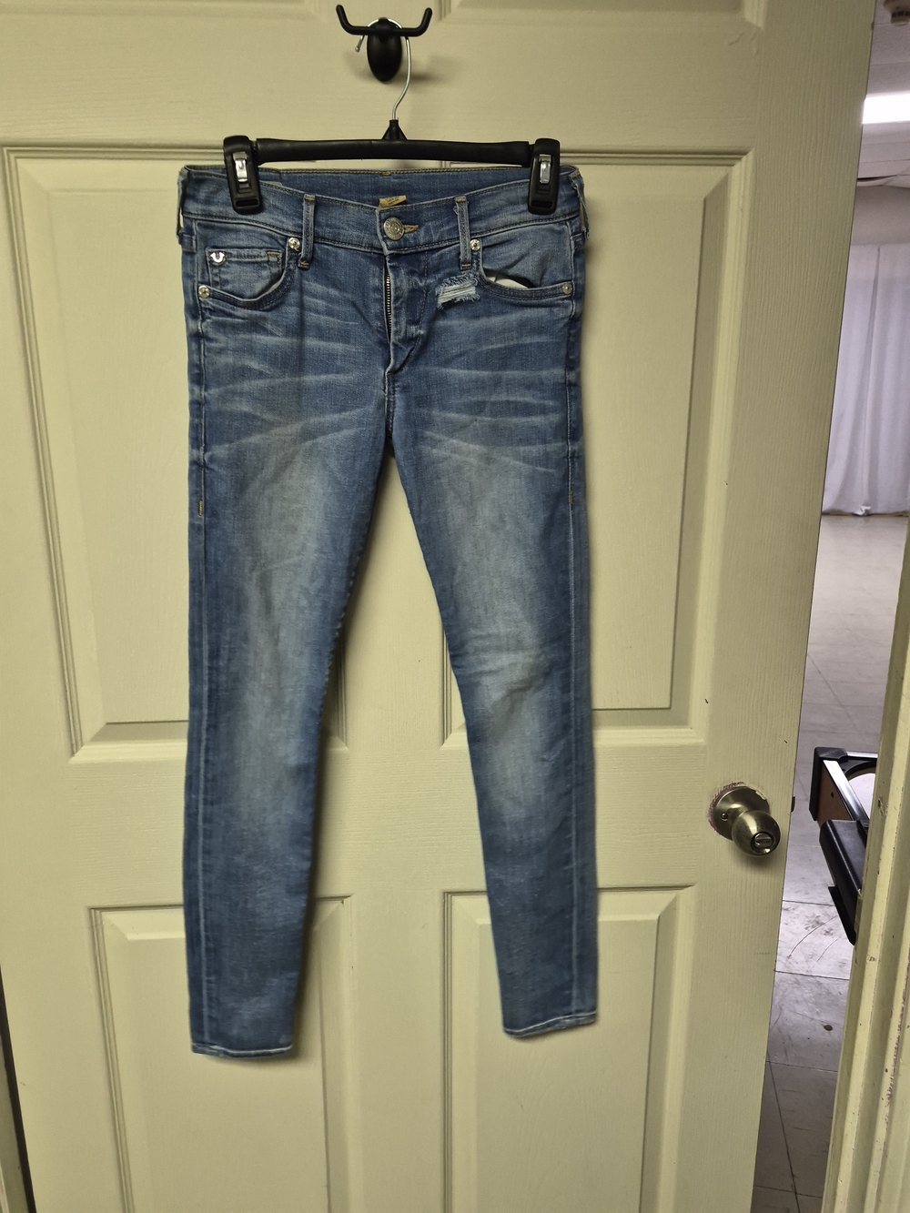 True Religion Light Blue Skinny Jeans - Distressed Stretch Denim